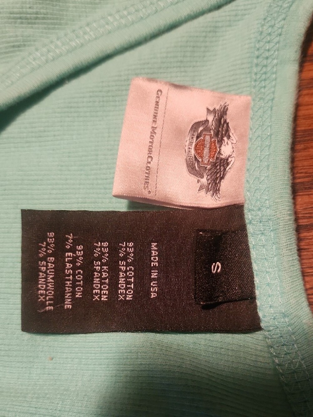 Harley-Davidson Aqua Tank Top with White Logo - Picture 2 of 3